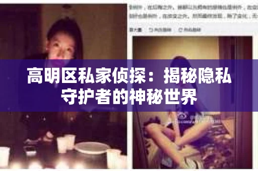 高明区私家侦探：揭秘隐私守护者的神秘世界