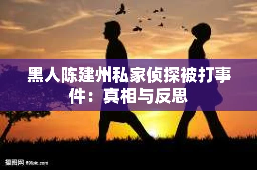 黑人陈建州私家侦探被打事件：真相与反思