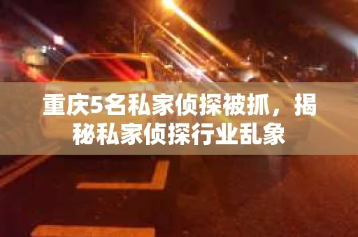 重庆5名私家侦探被抓，揭秘私家侦探行业乱象