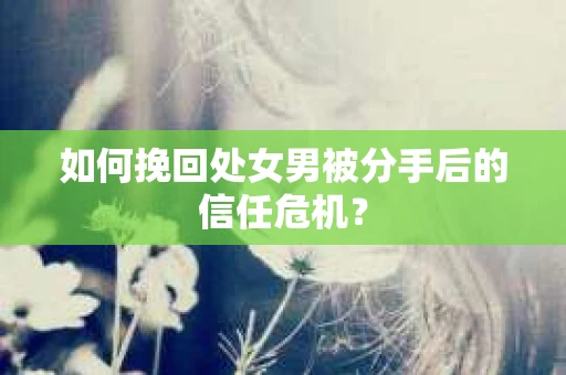 如何挽回处女男被分手后的信任危机？